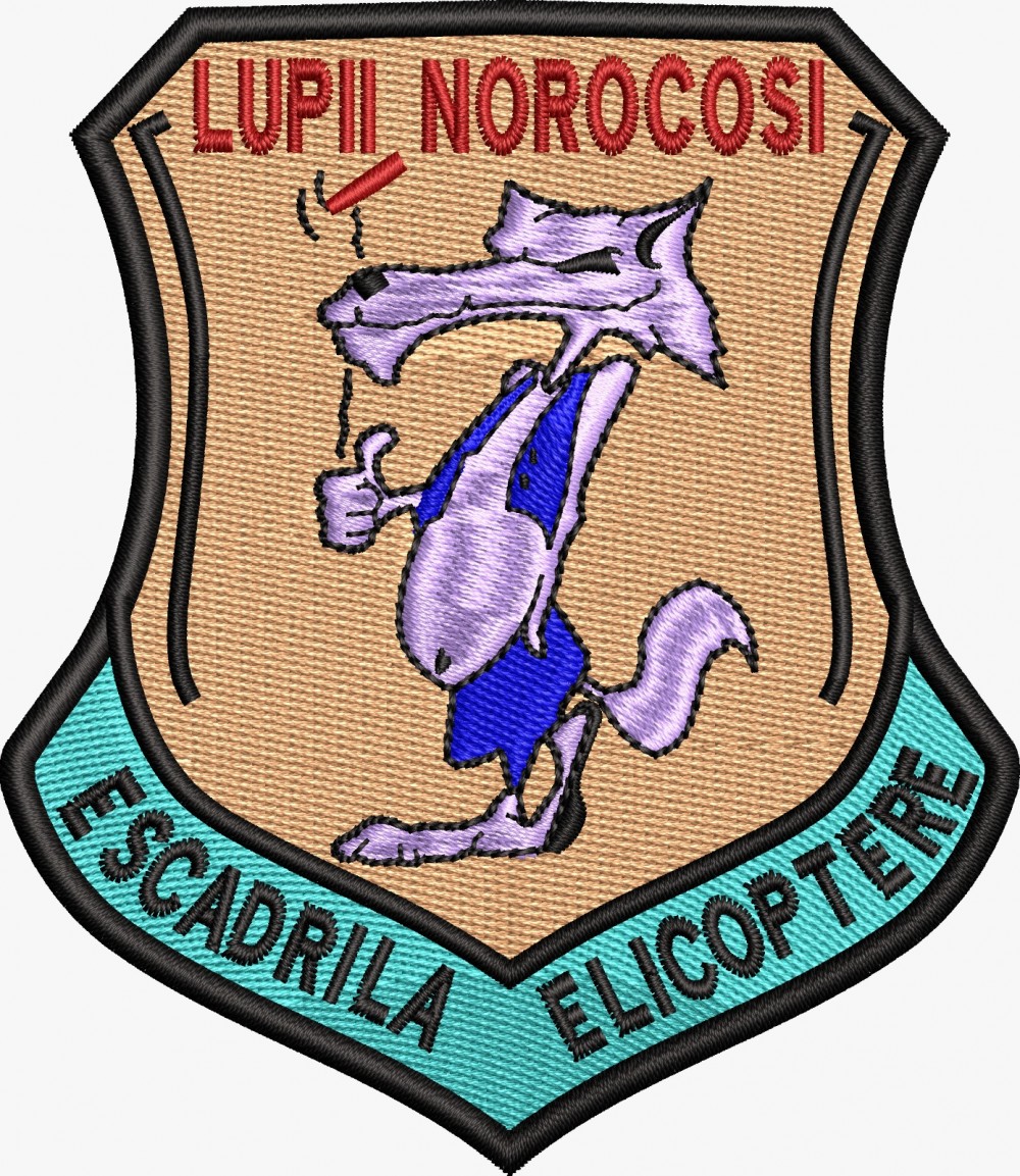Emblema AVIATIE ESCADRILA ELICOPTERE LUPII NOROCOSI